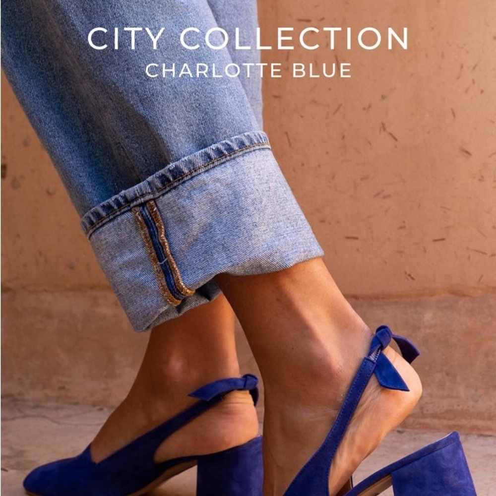 ALOHAS Blue Suede Heels - Picture 5 of 5